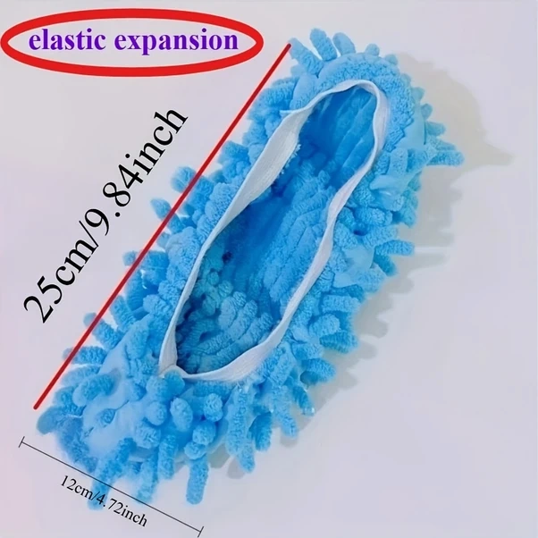 Dashanshop 2 Adet Çıkarılabilir Mikrofiber Paspaslı Yıkanabilir Temizlik Terliği 2 Parça Beden