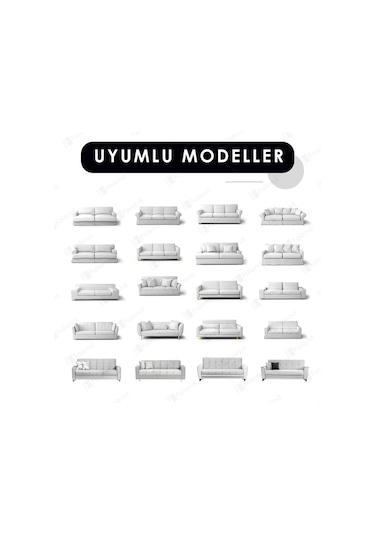 Tuğla Desen 3 Krem Kişilik Lastikli Kanepe Örtüsü Lastikli Koltuk Örtüsü Koltuk Kılıfı Krem