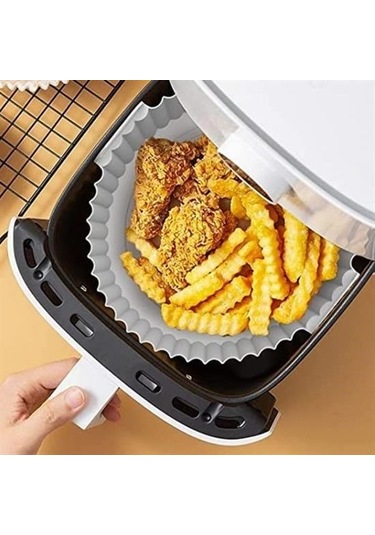 Büro Ev Ofis Mutfağı İçin 20cm Oval Fritöz Fryer Fırın Silikon Pişirme Matı