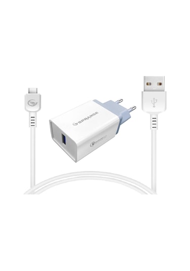 Sprange T30 18 W 3A Type-C USB-A Başlık Data ve Şarj USB Kablosu