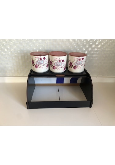 Harmony Ahşap Ekmeklik Organizer,ekmek Kutusu Sepeti, Bakerybox, Ev Hediyesi Siyah