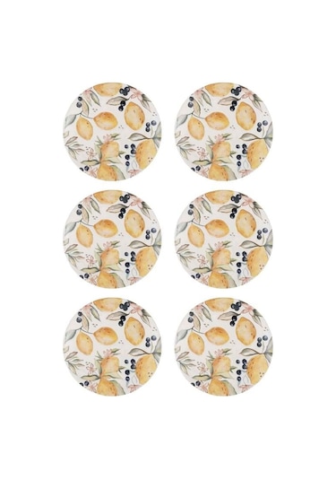 The Mia Limoncello Pasta Tabağı 6lı Set 19cm Lmn012 Beyaz