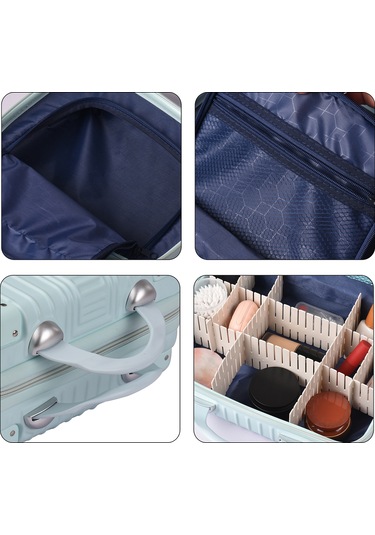 Reedark 14" Taşınabilir Makyaj Organizörü - 4 Adet 37x4cm Ayırıcı Paneller, Sulu Geçirmez, Şok Emici, Seyahat Ve Ev Kullanıma Uygun Beyaz