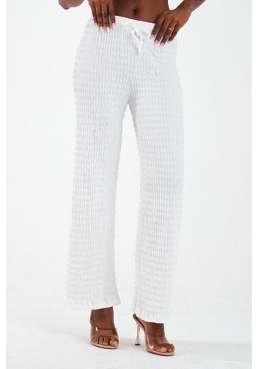 By Papi Örme Pantolon Beyaz