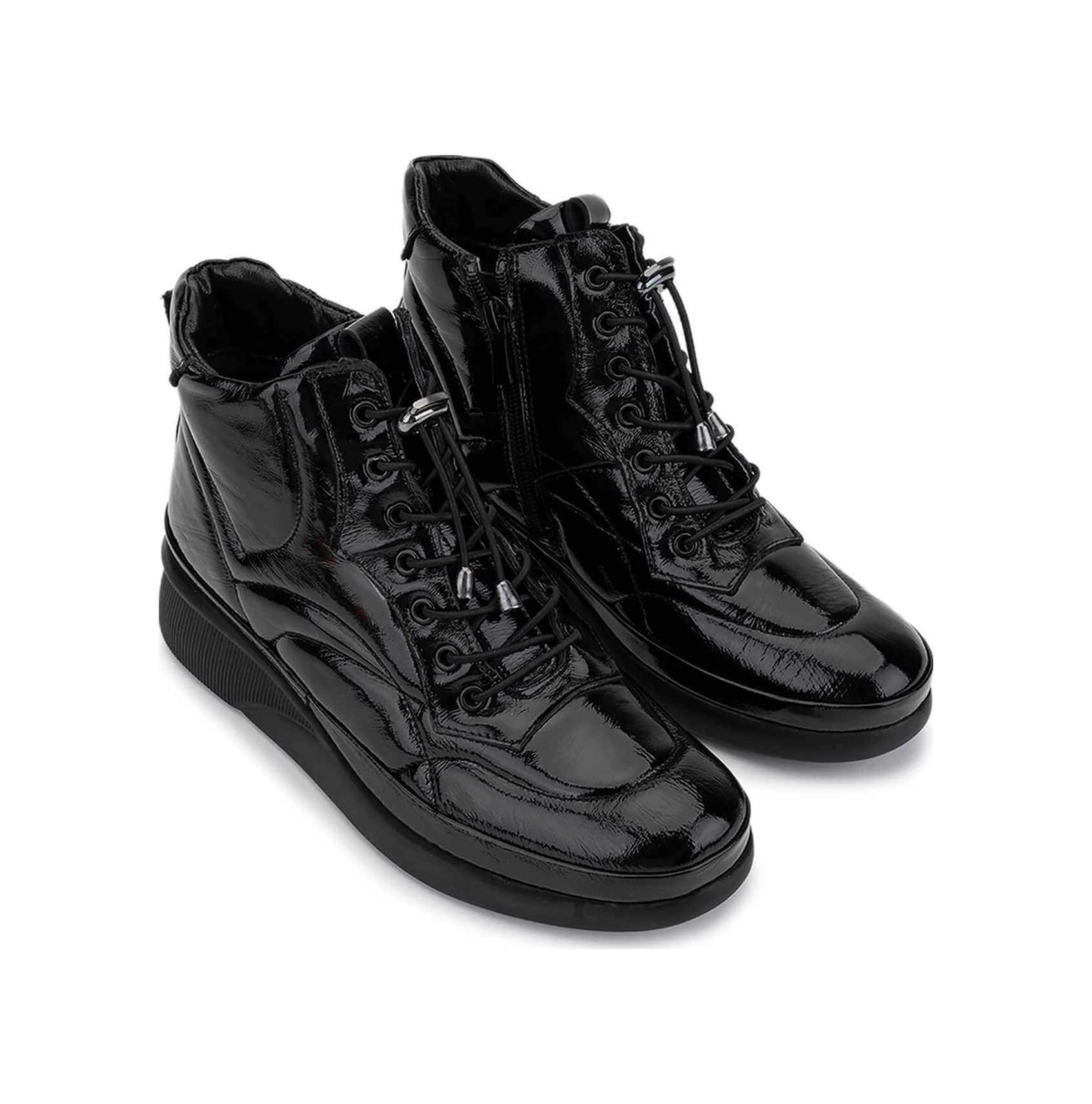 Tamer Tanca Kadın Hakiki Deri Siyah Kırışık Rugan Casual Bot 824 3559 Bn Bot Sk24-25 Sıyah Krsk Rgn SİYAH RGN