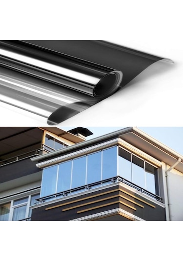 Isı Yalıtımlı Aynalı Siyah Cam Filmi 100 Cm X 6 Metre