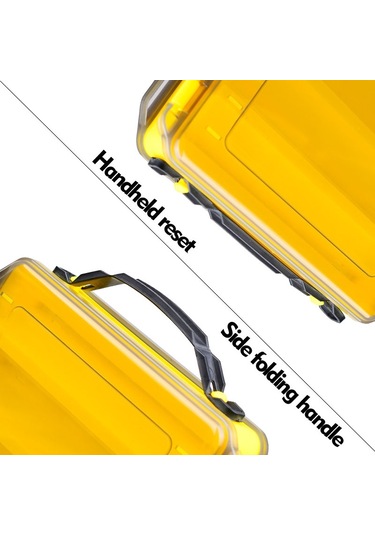 Proberos H1000 Çift Taraflı Yem Kutusu Yem Aksesuarları İçin El Tipi Çift Katmanlı Saklama Kutusu, Stil: Bir Model Sarı