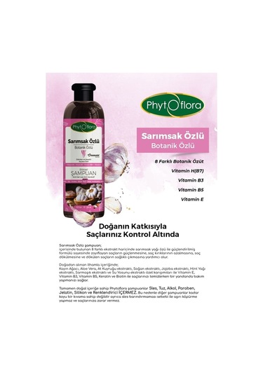 Phytoflora Tuzsuz Sarımsak Özlü Botanik Şampuan 400 ML