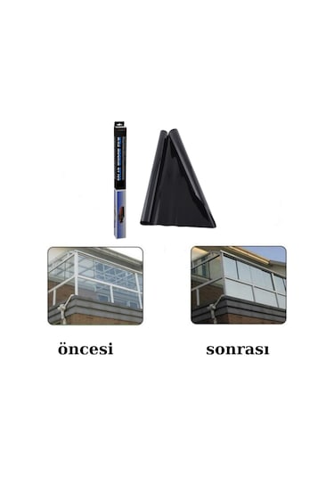 Oscar Cam Filmi 50 CM X 6 Metre Siyah Black Solar BK-20