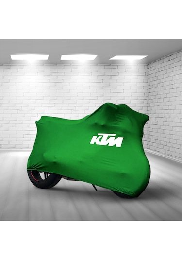 Ktm 450 Exc-f Sixdays Yeşil Kumaş Motosiklet Brandası Logo Baskılı Penye Kumaş Motosiklet Branda