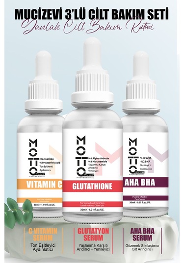Motto Plus Professional 3'lü Cilt Bakım Serum Seti