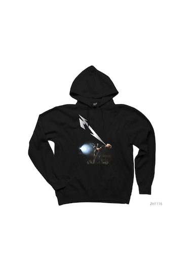 Metallica James Lighting Siyah Kapşonlu Sweatshirt Hoodie Siyah