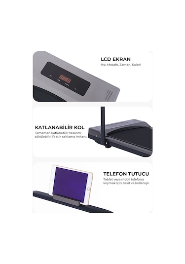 Relax Uzaktan Kumandalı Katlanabilir Portatif Yürüme ve Koşu Bandı - 12 KM Hız