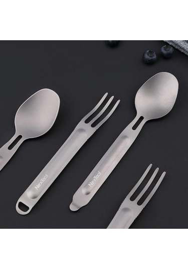 Prestigegoods Nextool Titanyum Çorba Kaşığı Kamp Gereçleri Seti - Açık Piknik Yürüyüşü İçin Çatal Bıçak Takımı - Bpa İçermeyen, Fda Sertifikalı Altın