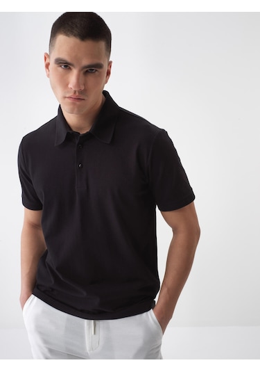 Xint Siyah Pamuk Dokulu Slim Fit Tişört 502207