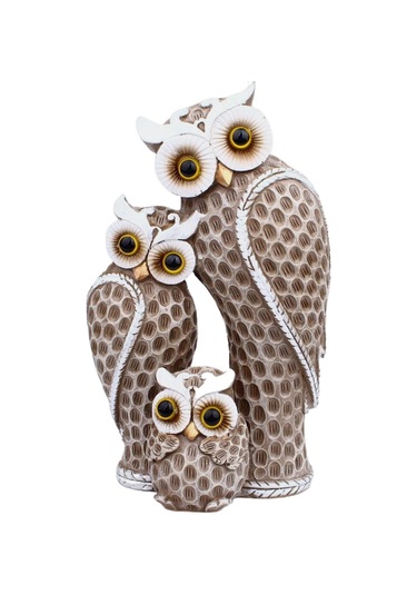 Suntek Nordic Masaüstü Baykuş Aile Heykeli Süsler Oturma