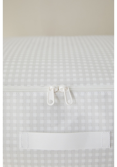 Home Wave 4'lü Büyük Boy Gri Pötikare Baza Altı Hurç Set 62 x 46 x 22 cm