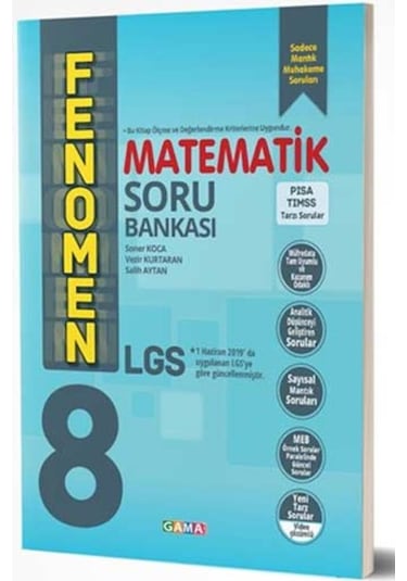 Gama Okul Yayınları FENOMEN 8. Sınıf LGS Matematik Soru Bankası