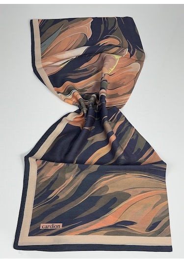 Cardion Pamuk İpek Şal - 70 X 180 - 06302 Lacivert