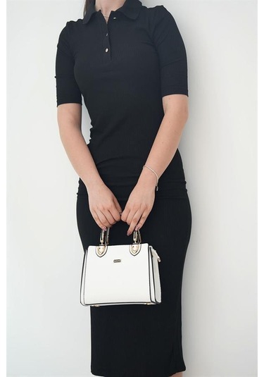 Silver Polo Sp1133 Kadın El Çantası Logolu Beyaz-beyaz