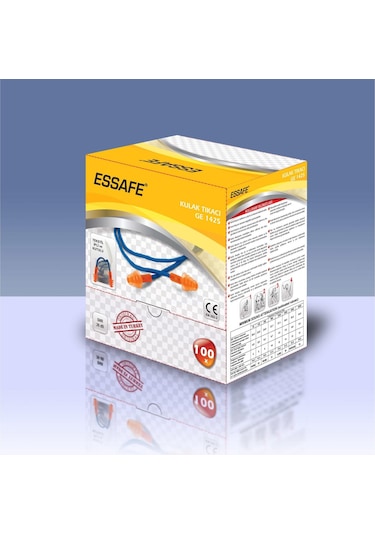 Essafe Çam Tipi Kulak Tıkacı Kordonlu Kutulu 24dB GE 1425 50 Adet