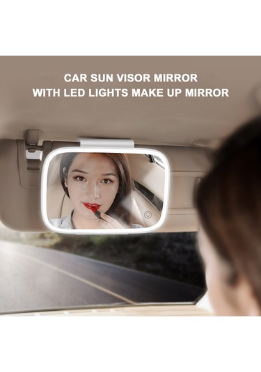 Vkemall Led Işıklı Araba Güneşlik Aynası Makyaj Güneşlik Kozmetik Aynası Ayarlanabilir T