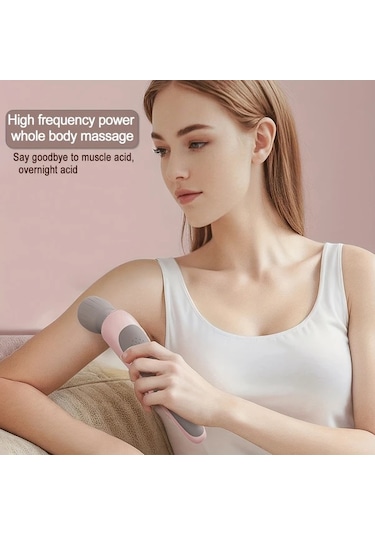 Elmpaly Pembe Şarj Edilebilir Elektrikli Masaj Tabancası Boyun Omuz Bacak Sırt Kas Rahatlatma Pembe