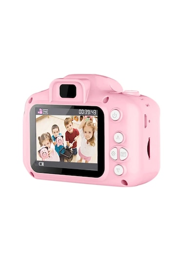 Vkemall 3 Yaş Ve Üstü Çocuklar İçin Pembe Mini Dijital Kamera - 720p Video, Fotoğraf Çekimi Ve Sticker Özellikli