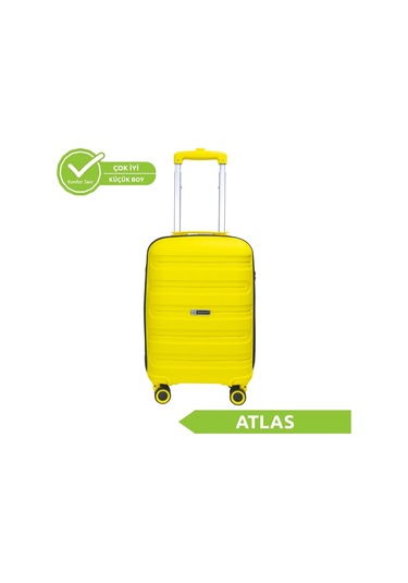 Vegmann Polipropilen Pp Atlas Sarı Kabin Boy Valiz Sarı