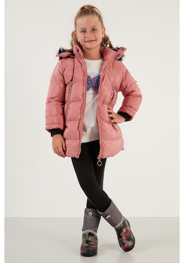 Lela Peluş Astarlı Yakası Suni Kürklü Çıkarılabilir Kapüşonlu Kışlık Kız Çocuk Mont 5766038 Pudra Lela Peluş Astarlı Yakası Suni Kürklü Çıkarılabilir Kapüşonlu Kışlık Kız Çocuk Mont 5766038 Pudra