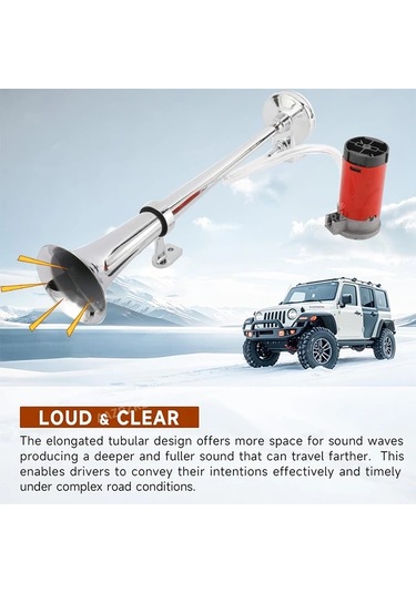 Xuweiwei Aazrzrz Yüksek Sesli 116db Krom Çinko 12v Hava Kornası Kiti Kamyonlar İçin