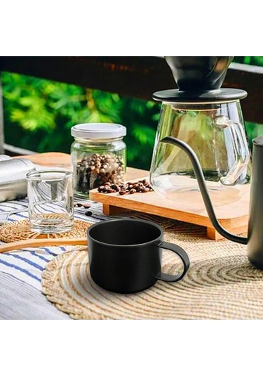 Pazly Açık Kahve Fincanı Yeniden Kullanılabilir 100 Ml Siyah Kahve Fincanı Siyah