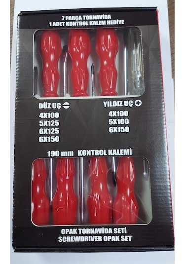 Rayno Tornavida Set 7 Parça + Kontrol Kalem