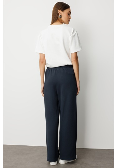 Mizalle Beli Lastikli Yumuşak Dokulu Antrasit Jogger Pantolon Antrasit