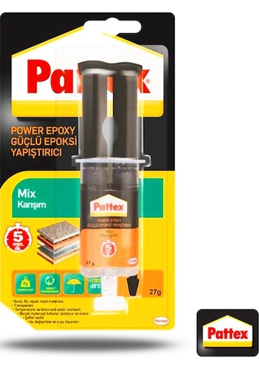 Pattex Power Epoxy Güçlü Yapıştırıcı Mix Karışım Şeffaf 27 G