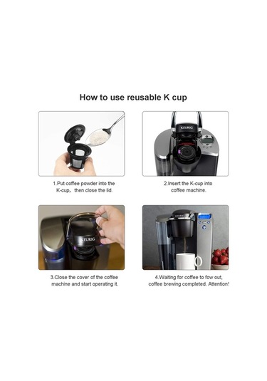 Pazly Keurig 2.0/1.0 Uyumlu K Cup Filtre, 12'li Paket, Siyah, Bpa İçermez, Sürdürülebilir Siyah