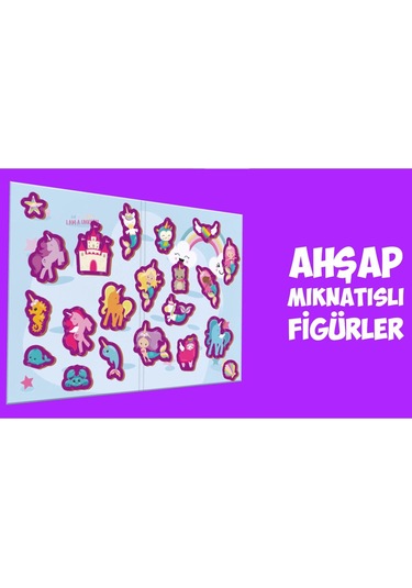 Calimera Toys Ahşap Mıknatıslı Seyahat Kitabı Unicorn Deniz Kızı Oyunu