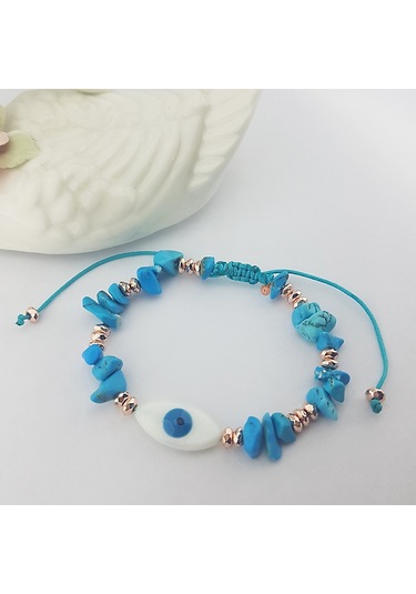 Firuze Ve Hematit Taşlı Sedef Bileklik