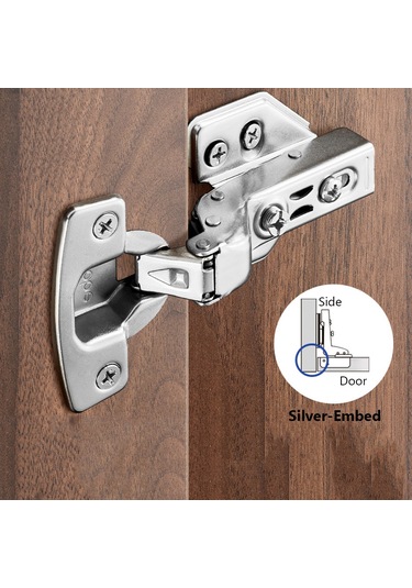 Paslanmaz Çelik Damper Menteşeleri, Yumuşak Kapanma, Amort Silver-embed,