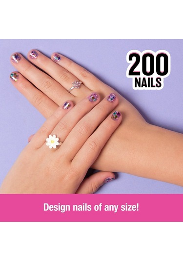 Cool Maker, Go Glam Studio Tırnak Seti, 4 Tasarımla 200 Tırnak Stili, 2 Cila Aplikatörü Ve Tırnak Maskesi, +7