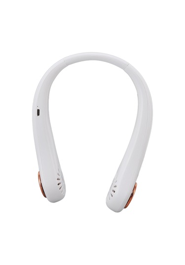 Kosona Beyaz Boyun Bağlı Fan - 3 Hızlı, 360 Soğutma, Pilli Ve Taşınabilir, Saç Koruyucu, Uzun Süre Konforlu Kullanim Beyaz