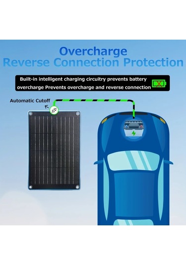 Honeybeeshop 10w 12v Güneş Enerjili Araba Pil Şarj Cihazı Taşınabilir Güneş Paneli Kiti Araba Motosiklet Tekne Rv Etfe Monokristal