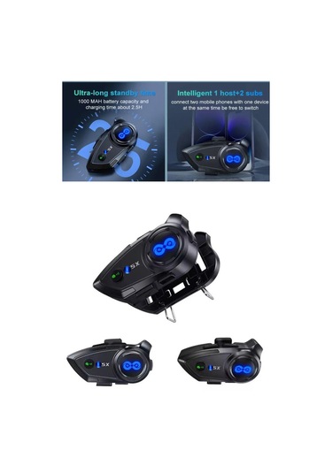 1000 Mt Intrcom Kask Kulaklık Su Geçirmez 4 Eşleşmeli 1000 Mt Grup Sohbet 500 Mt 2 Kş Müzik Paylaşım