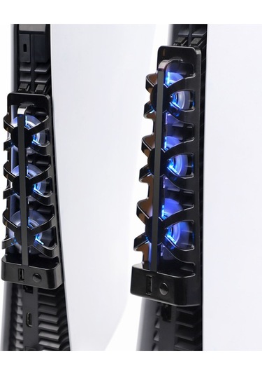 Tp5-1523 Ps5 İçin Led Işıklı Hız Ayarlı Soğutma Fanı Siyah