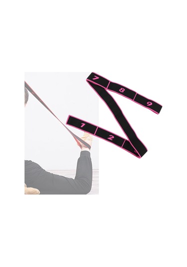 Suntek Esneme Direnç Bandı, Egzersiz Pilates Için Yoga Kayışı Gül Kırmızısı