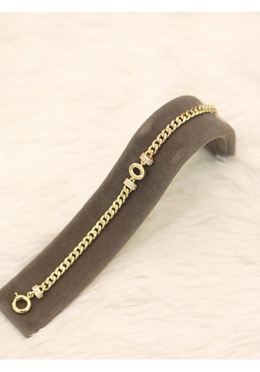 O Harfli Gurmet Bileklik-künye Altın