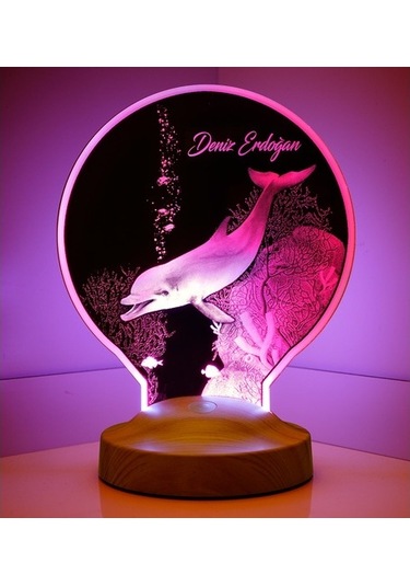 Yunus Balığı Kişiye Özel Led Foto Lamba