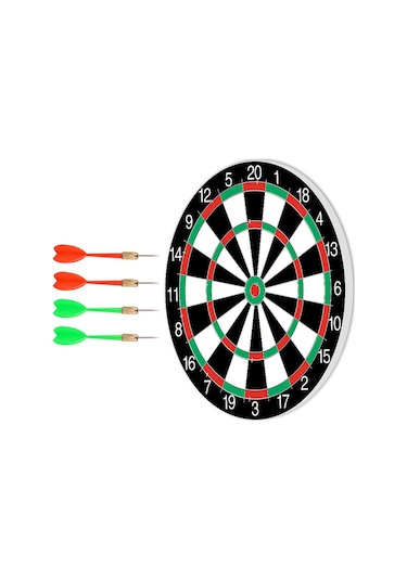 Walke 16inç Dart Tahtası Seti, 6 Çelik-Plastik Dart ile Çift Taraflı Dart Tahtası Oyunu, Oyun Salonları