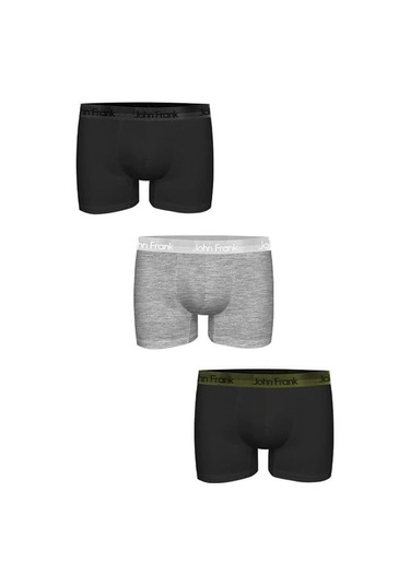 John Frank Premium 3'lü Erkek Boxer Jf3bpb02 Çok Renkli