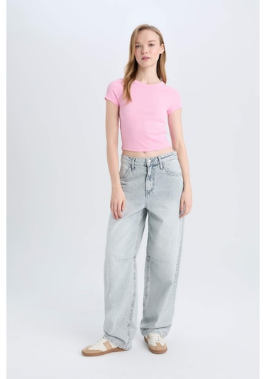 DeFacto Coool Fitted Bisiklet Yaka Basic Düz Fitilli Kaşkorse Kısa Kollu Tişört E0287AX25SMPN614 DeFacto Coool Fitted Bisiklet Yaka Basic Düz Fitilli Kaşkorse Kısa Kollu Tişört E0287AX25SMPN614